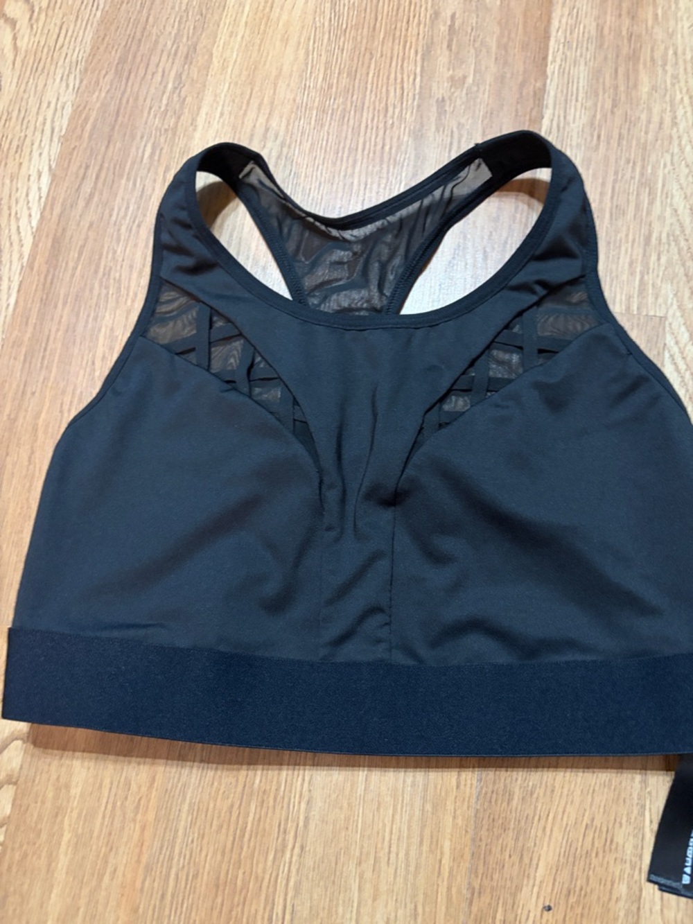 Victoria's Secret Black Mesh-Racerback Sports Bra